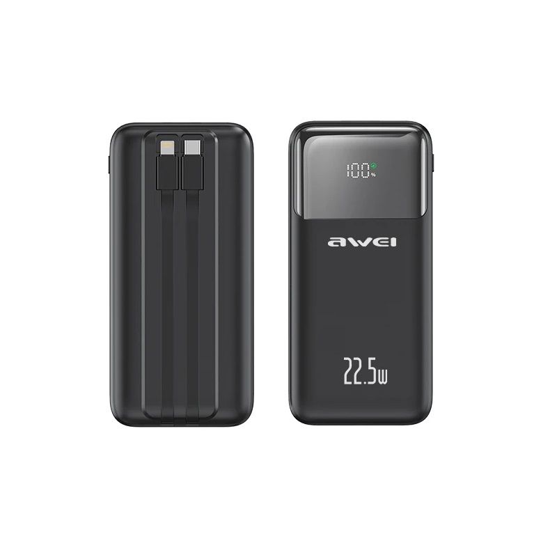 003713-2 Powerbank - P106K - 10.000mah - 22.5W - AWEI - 007313 - Black - Image 1