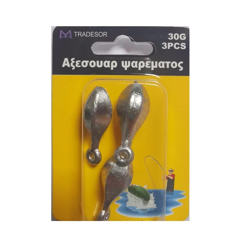 15786378790592772-1 Βαρίδια αλιείας με θηλιά - 30gr - 3pcs - 830165 - Image 1