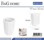 Θήκες οδοντόβουρτσας πλαστικές σε σετ 5Χ - White - 21536 - Image 2