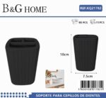 Θήκες οδοντόβουρτσας πλαστικές σε σετ 5Χ - Black - 21782 - Image 2