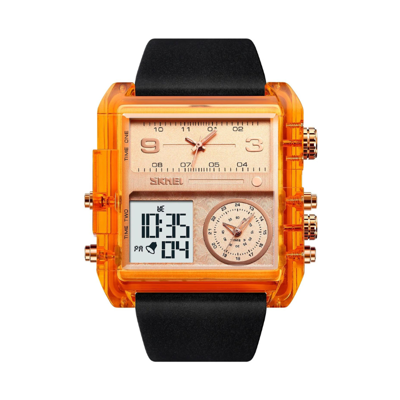 220204_or Ψηφιακό/αναλογικό ρολόι χειρός - Skmei - 2020 - Orange - Image 1