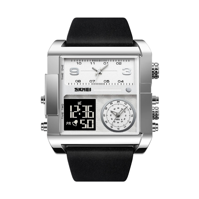 220204_sb Ψηφιακό/αναλογικό ρολόι χειρός - Skmei - 2020 - Silver/Black - Image 1